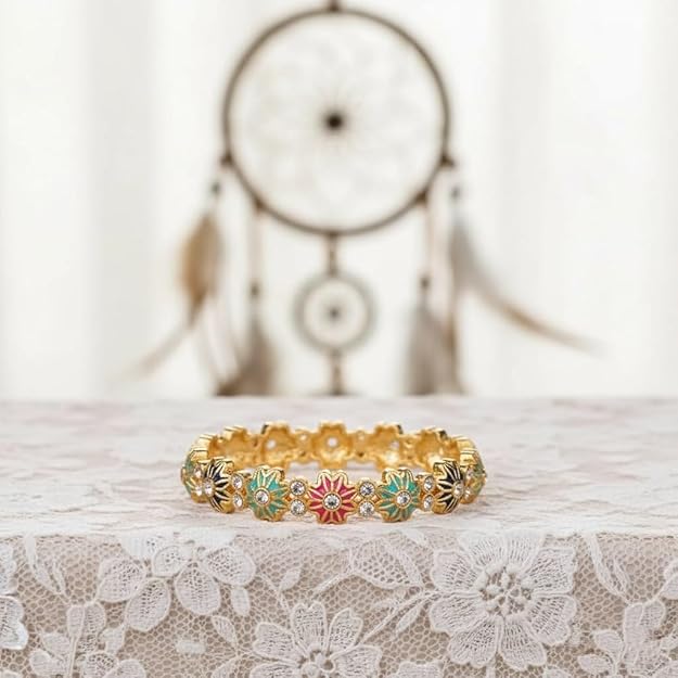Set of 2 Multicolor Round Resin Ethnic Stylish Bangles
