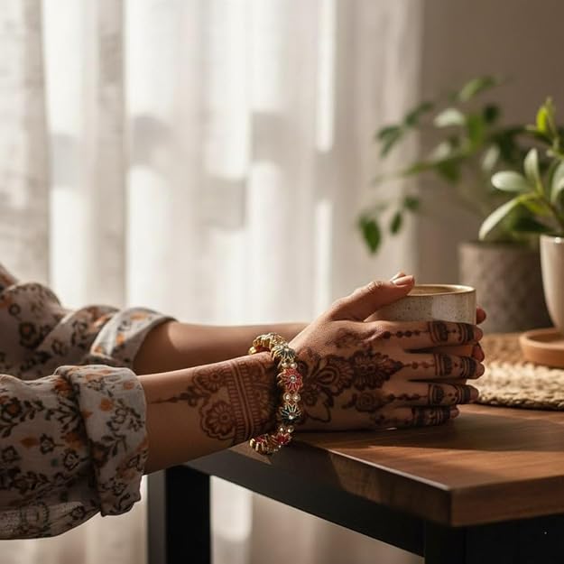 Set of 2 Multicolor Round Resin Ethnic Stylish Bangles