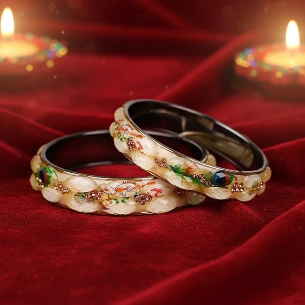 Multicolor Glass Traditional Bangles for Women