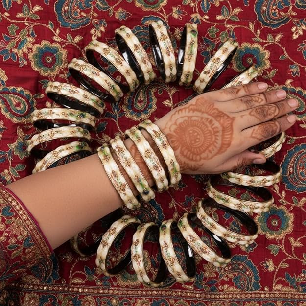 Multicolor Glass Traditional Bangles for Women