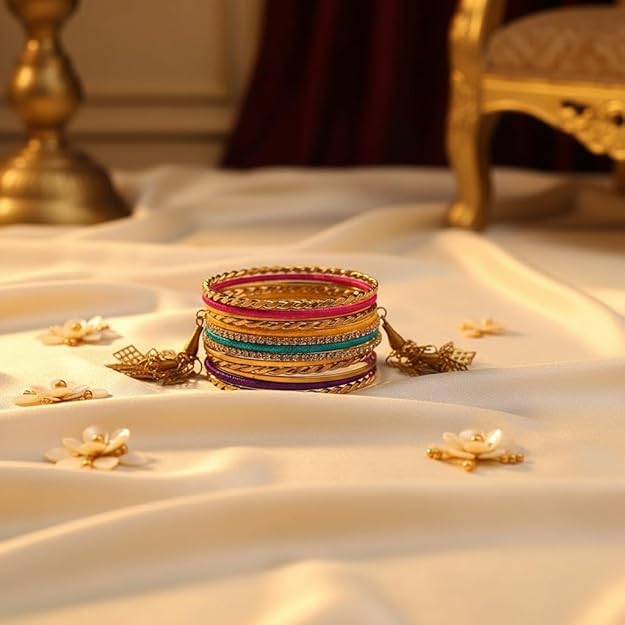 Set of 2 Traditional Multicolor Bangles for Women