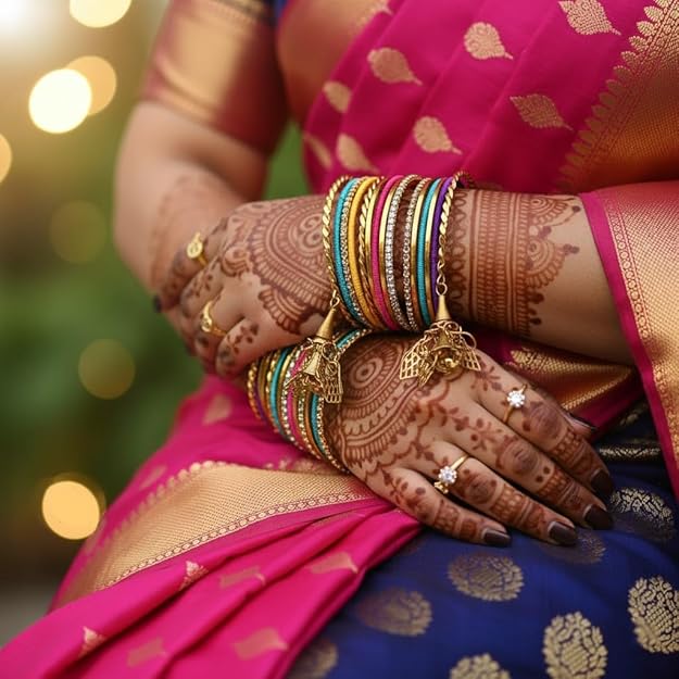 Set of 2 Traditional Multicolor Bangles for Women