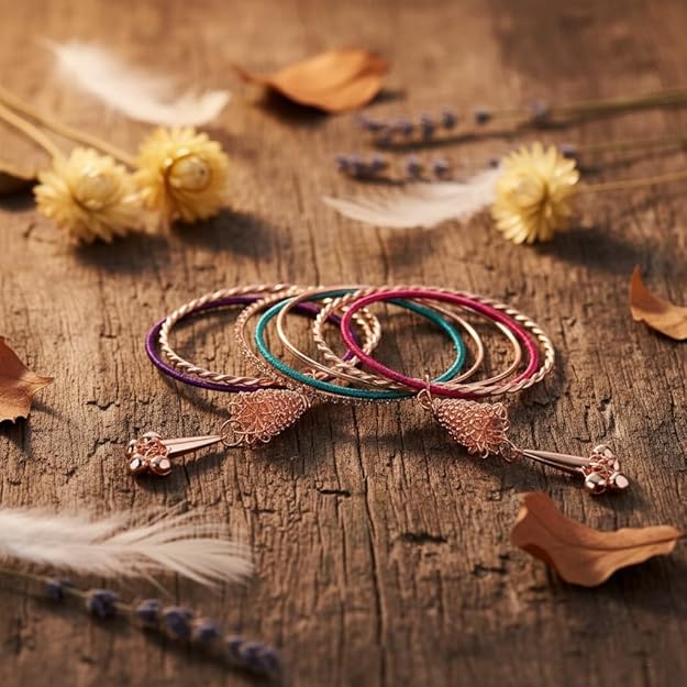 Set of 2 Multicolor Ethnic Stylish Bangles for Women