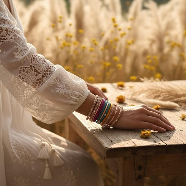 Set of 2 Multicolor Ethnic Stylish Bangles for Women