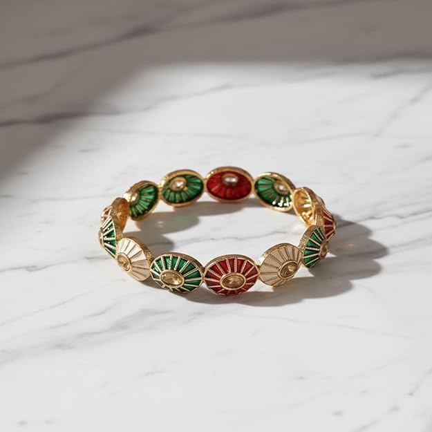 Set of 2 Multicolor Antique Style Bangles for Women