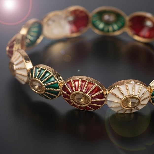 Set of 2 Multicolor Antique Style Bangles for Women