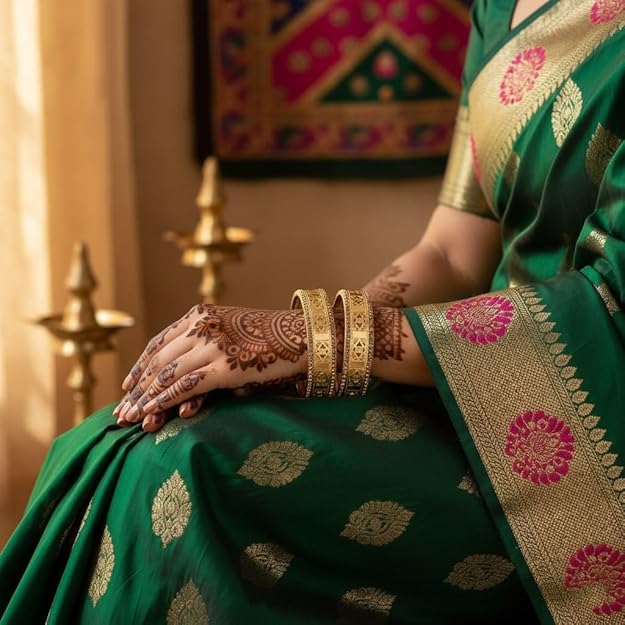 Set of 2 Oxidised Gold Traditional Bangles for Women
