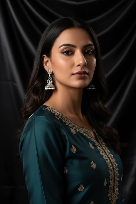 Parrot Design Silver Jhumka Earrings for Women