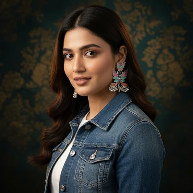 Multicolor Oxidised Fairy Design Dangle Earrings for Women