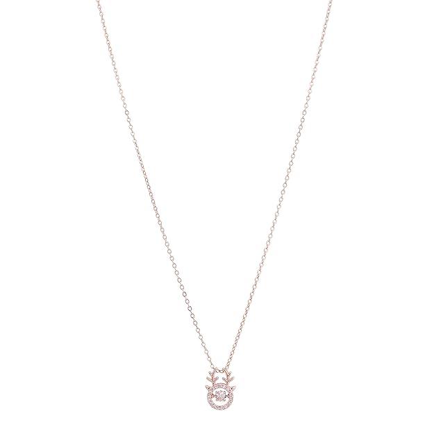 Rose Gold Deer Shaped Pendant Necklace for Women