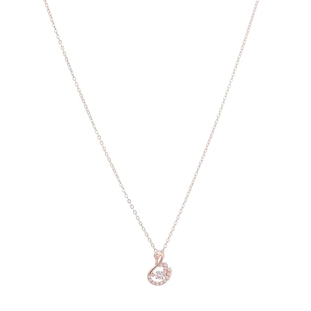 Rose Gold Swan Shaped Pendant Necklace Jewelry for Women