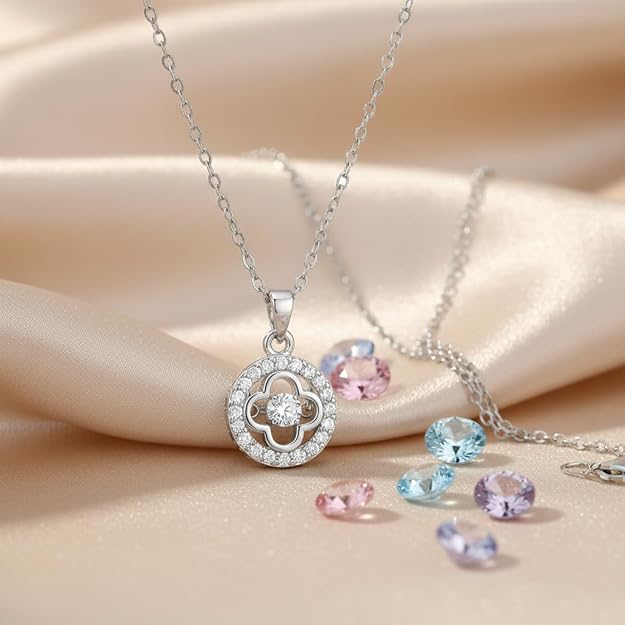 Women’s Silver-Tone Floral Pendant Necklace Jewelry