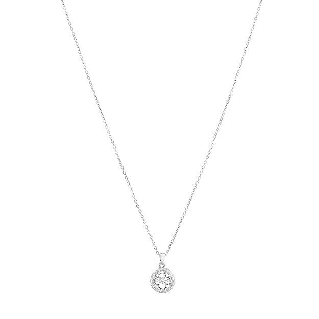Women’s Silver-Tone Floral Pendant Necklace Jewelry