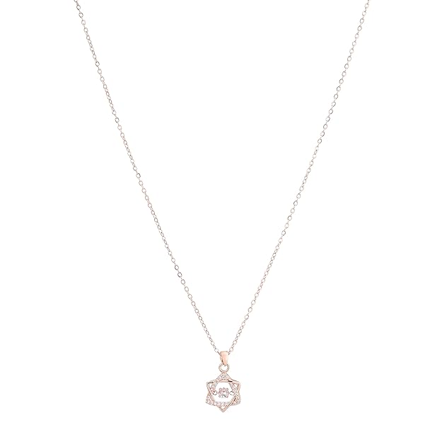 Rose Gold Star Shaped Pendant Necklace for Women