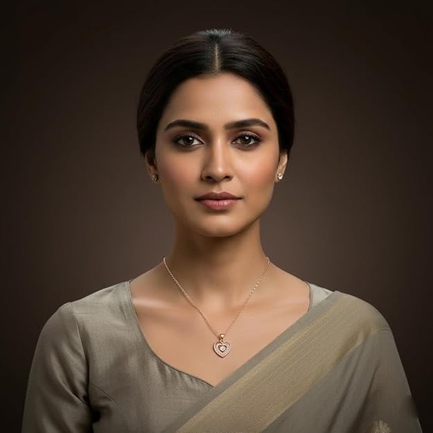 Rose Gold Heart Shaped Pendant Necklace for Women