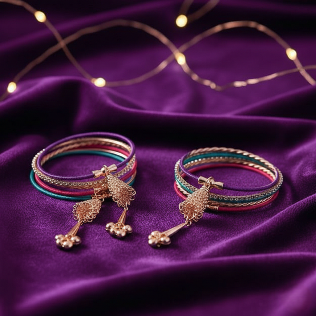 Set of 2 Multicolor Ethnic Stylish Bangles for Women